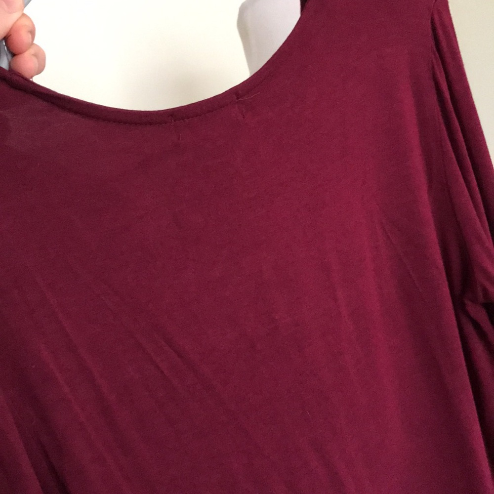 Bundle only❌NYTT Burgundy Lace Up Top - Picture 3 of 3